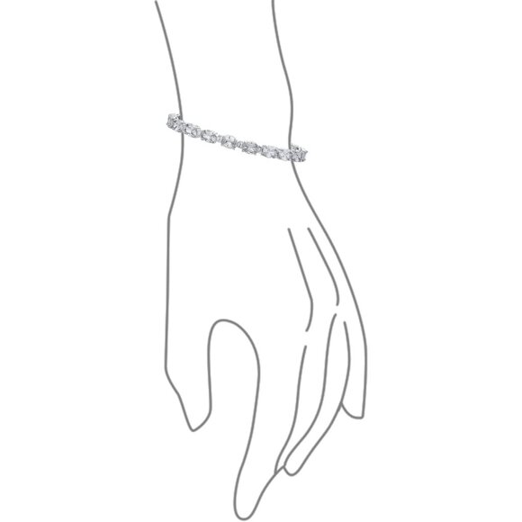 Traditional Bridal Jewelry 20 Ct AAA CZ Round Solitaire Swirl S Wave Link Tennis - Picture 3 of 4